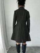 Abrigo Elegante de Cuello Alto y Manga Larga en Tweed