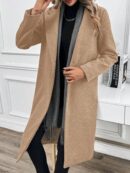 Abrigo Largo de Lana en Gris Oscuro para Mujer