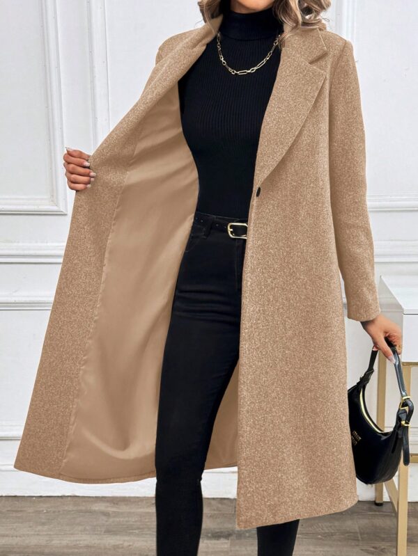 Abrigo Largo de Lana en Gris Oscuro para Mujer - Image 20