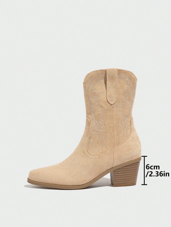 Botas Cortas Bordadas de Estilo Western con Punta Afilada - Image 14