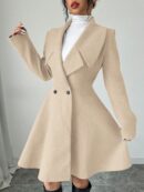 Abrigo Elegante de Cuello Alto y Manga Larga en Tweed