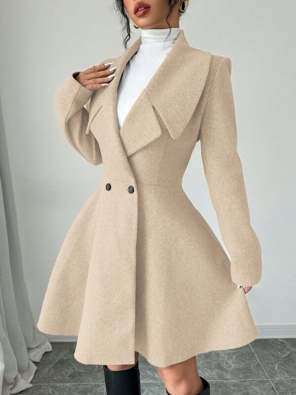 Abrigo Elegante de Cuello Alto y Manga Larga en Tweed - Image 33