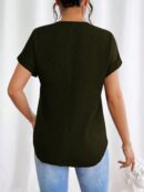 Blusa Casual con Cremallera y Manga Murciélago