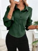 Blusa de Mujer Larga y Simple con Mangas Largas