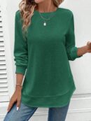 Sudadera Cómoda Casual con Textura Waffle y Dobladillo Asimétrico