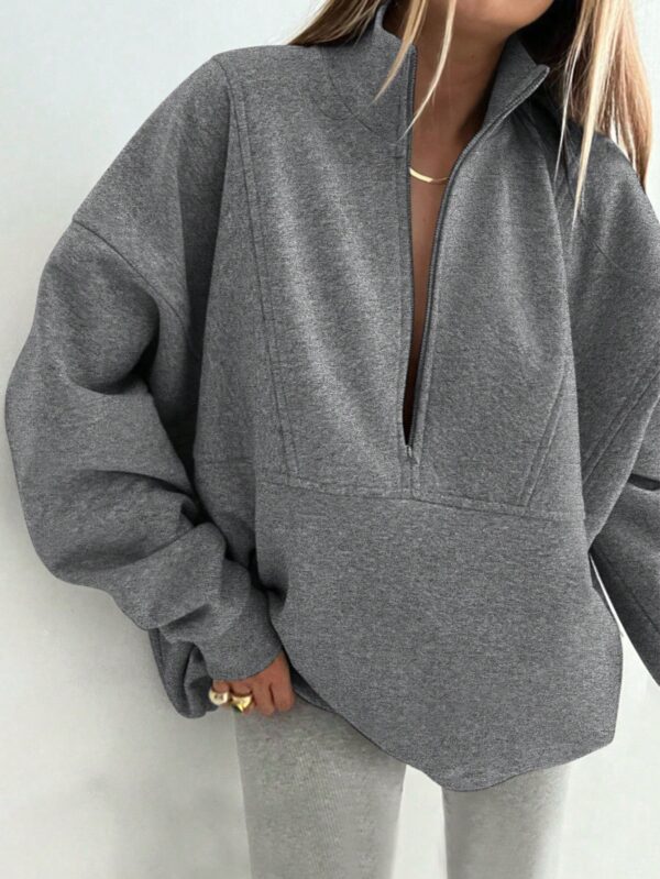 Buzo Cuello Alto con Medio Cierre y Capucha - Estilo Casual - Image 34