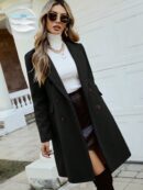 Abrigo Elegante con Cuello Solapa y Doble Botonadura