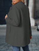 Chaqueta Midi Casual de Cuello Alto para Mujer