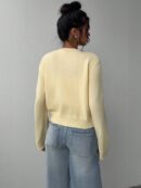 Cardigan Casual Cuello Redondo Manga Larga en Color Sólido