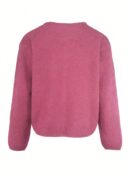 Cardigan de Punto Elegante con Botones Decorativos y Cuello Redondo
