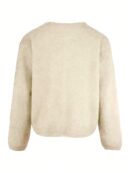 Cardigan de Punto Elegante con Botones Decorativos y Cuello Redondo