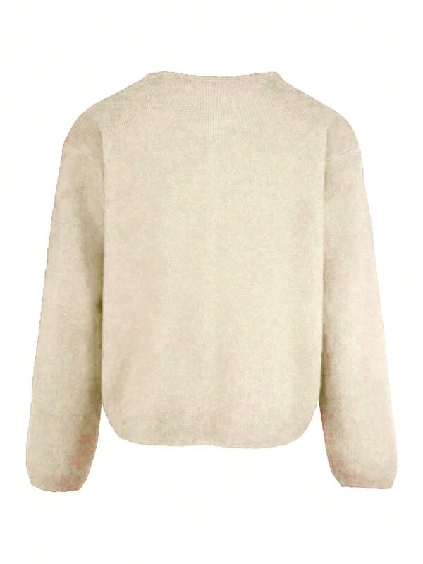 Cardigan de Punto Elegante con Botones Decorativos y Cuello Redondo - Image 10
