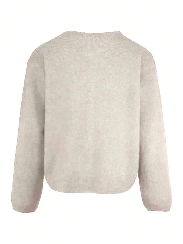 Cardigan de Punto Elegante con Botones Decorativos y Cuello Redondo - Image 17