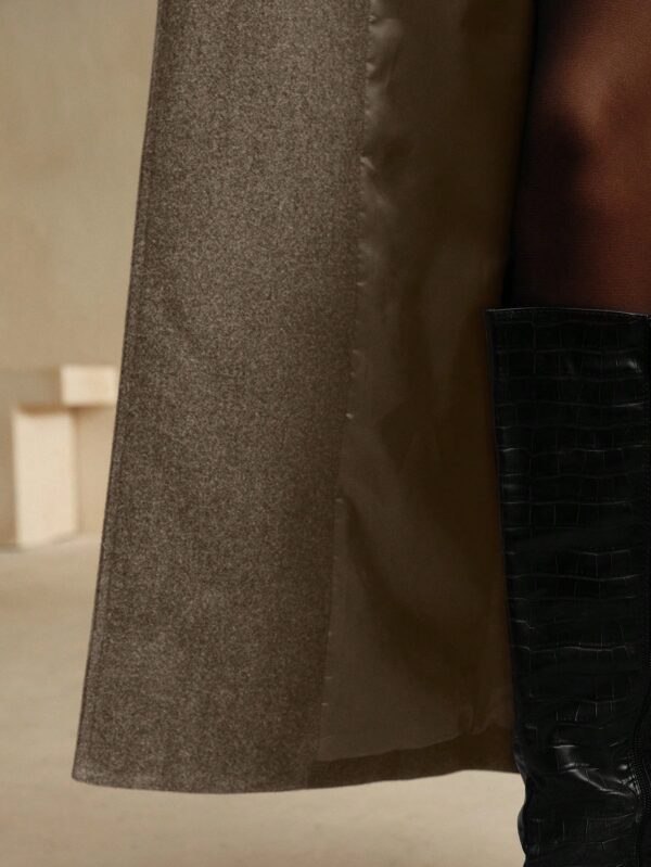 Abrigo Gris Midi con Cintura Ajustable y Solapa Muesca - Image 40