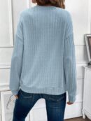 Sudadera Casual de Cuello V con Manga Larga y Hombros Caídos