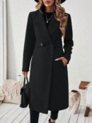 Abrigo Camel Casual de Doble Botonadura con Cinturón