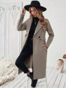 Abrigo Camel Casual de Doble Botonadura con Cinturón
