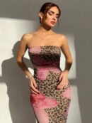 Vestido Tubo Asimétrico para Cena Romántica sin Mangas