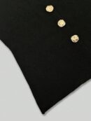 Chaleco Elegante de Botones Metálicos con Cuello Redondo
