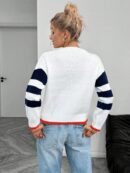 Sweater a Rayas Colorido con Hombros Caídos