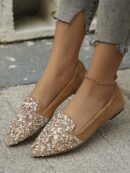 Zapatos Planos Estampados con Punta Afilada y Diseño Deslizable