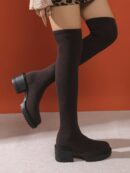 Botas Tejidas Minimalistas sobre la Rodilla con Plataforma
