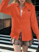 Camisa Estampada con Manga Larga y Hombros Caídos