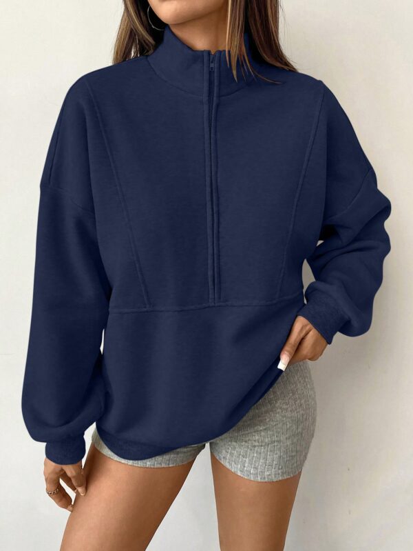 Buzo Cuello Alto con Medio Cierre y Capucha - Estilo Casual - Image 27