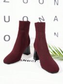 Botines Negros de Tacón Grueso y Punta Afilada