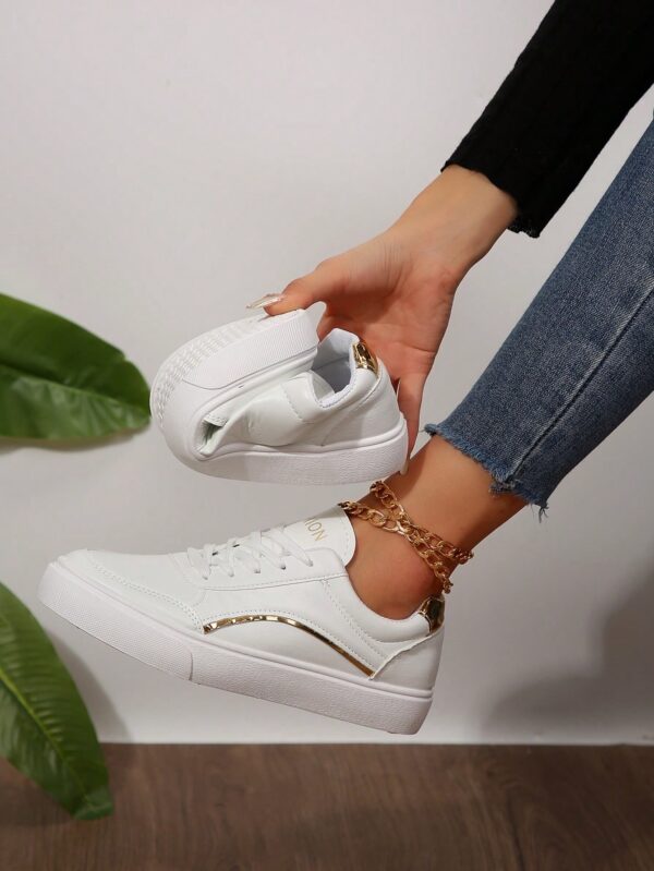 Zapatillas Blancas de Mujer para Skateboard, Versátiles y Transpirables, Estilo Coreano - Image 8