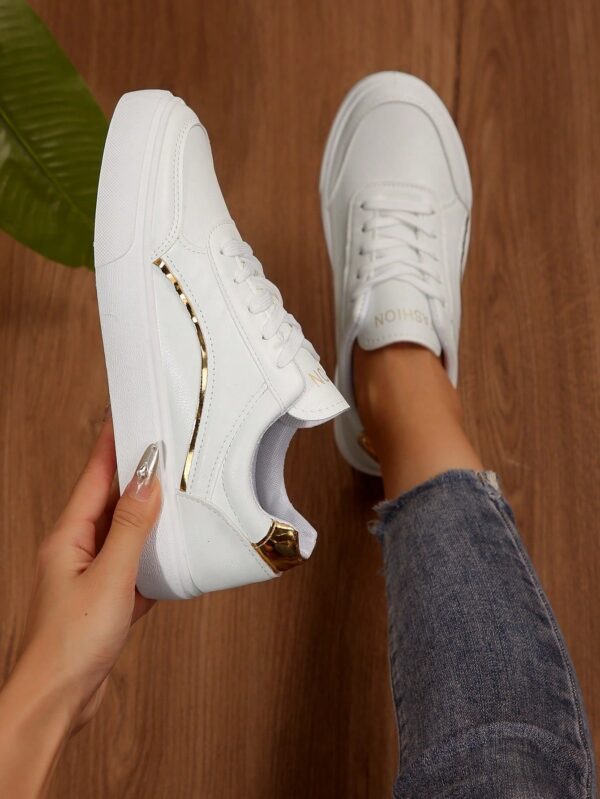 Zapatillas Blancas de Mujer para Skateboard, Versátiles y Transpirables, Estilo Coreano - Image 4