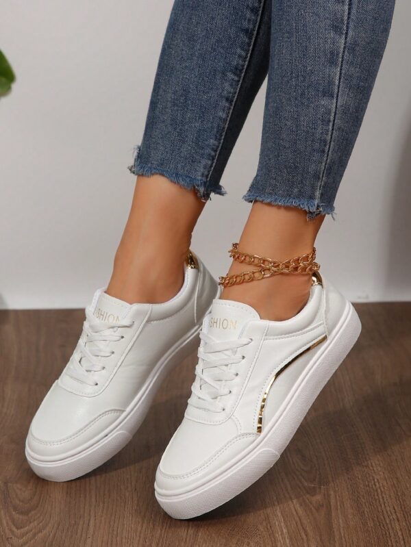 Zapatillas Blancas de Mujer para Skateboard, Versátiles y Transpirables, Estilo Coreano - Image 5