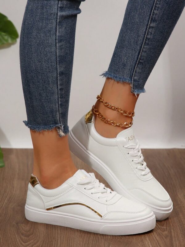 Zapatillas Blancas de Mujer para Skateboard, Versátiles y Transpirables, Estilo Coreano - Image 7