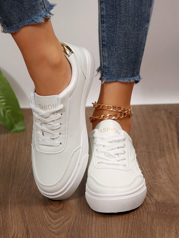 Zapatillas Blancas de Mujer para Skateboard, Versátiles y Transpirables, Estilo Coreano - Image 6