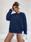 Sweater Casual de Mujer con Manga Larga y Cuello Redondo
