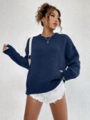 Sweater Casual de Mujer con Manga Larga y Cuello Redondo