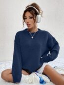Sweater Casual de Mujer con Manga Larga y Cuello Redondo