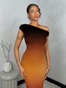 Vestido Largo Asimétrico Elegante Ajustado