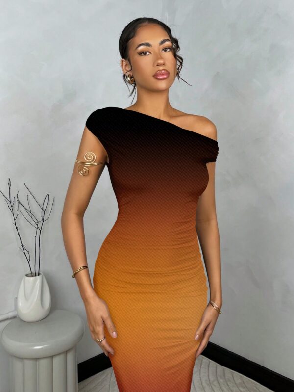 Vestido Largo Asimétrico Elegante Ajustado - Image 8
