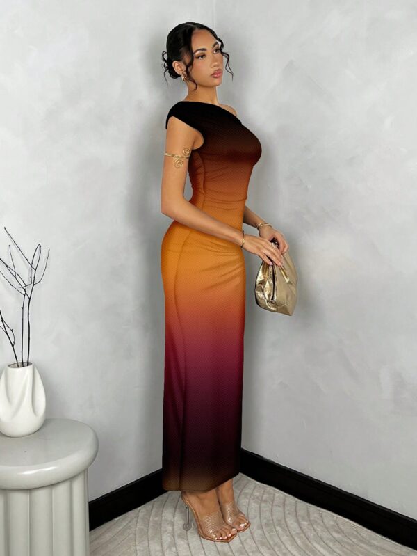 Vestido Largo Asimétrico Elegante Ajustado - Image 11