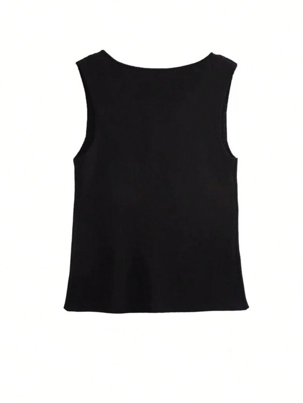 Chaleco Elegante de Botones Metálicos con Cuello Redondo - Image 6