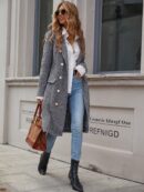 Abrigo Elegante de Manga Larga Doble Abotonadura