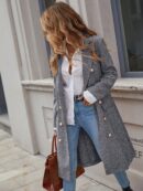 Abrigo Elegante de Manga Larga Doble Abotonadura