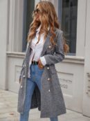 Abrigo Elegante de Manga Larga Doble Abotonadura