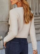 Cardigan de Punto con Botones y Mangas Largas