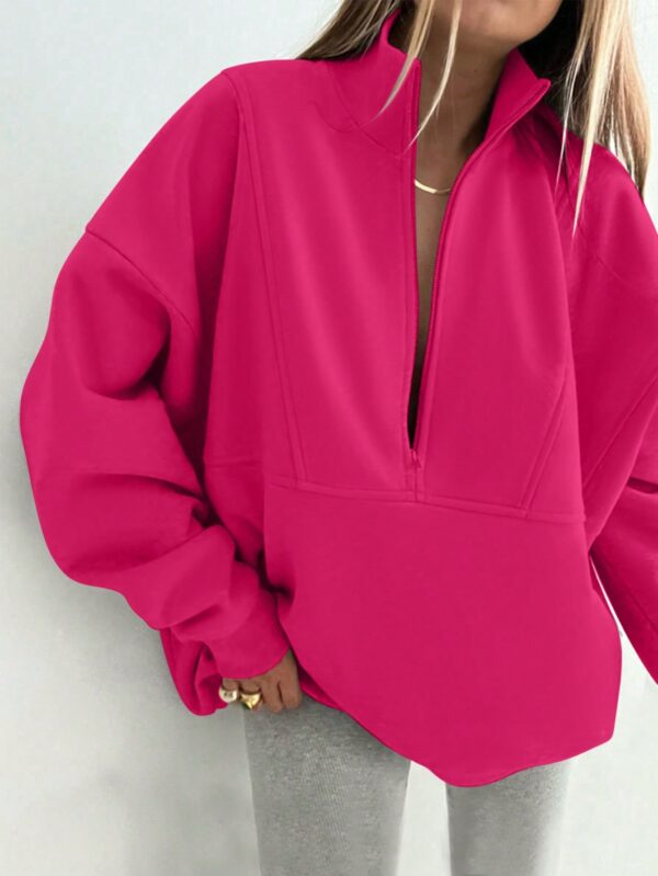 Buzo Cuello Alto con Medio Cierre y Capucha - Estilo Casual - Image 20