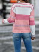 Sweater Multicolor con Hombros Caídos y Manga Larga