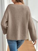 Cardigan Largo Oversize con Nudo en Color Sólido