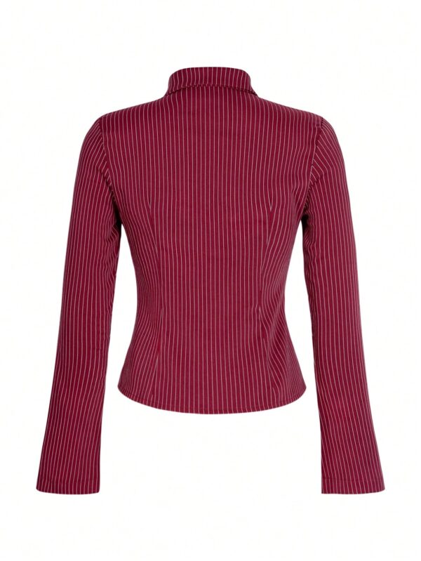 Camisa a Rayas de Manga Larga para Mujer Estilo Casual - Image 46