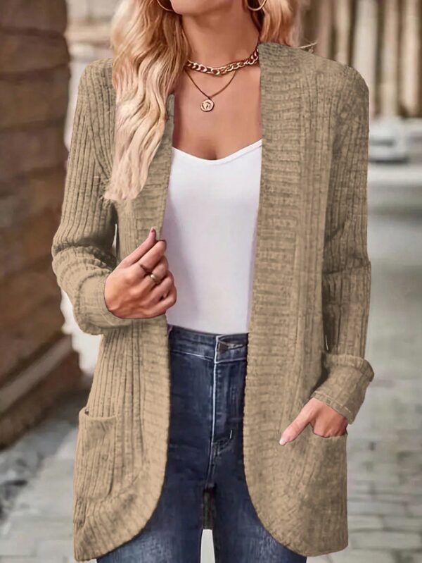 Chaqueta de Terciopelo Acanalada Casual con Bolsillos - Image 3